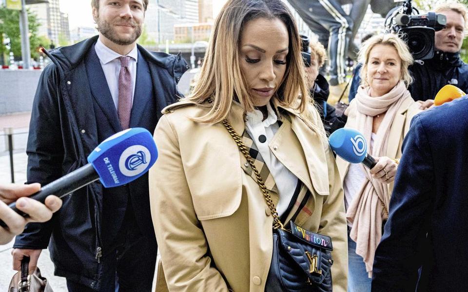 Glennis Grace bij de rechtbank in Amsterdam.