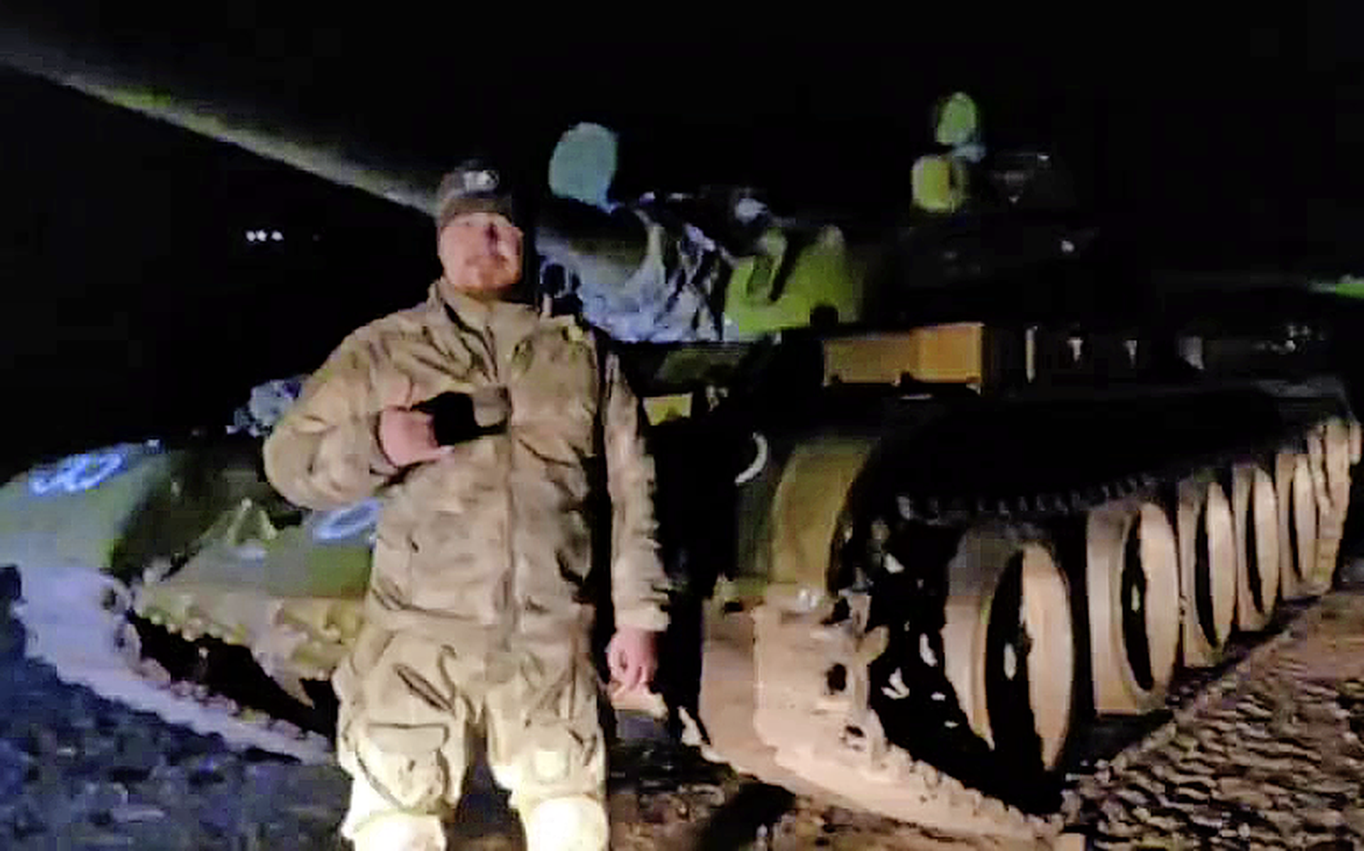 Een van de aangevoerde T-55 tanks werd gefilmd in de regio Zaporozjia.