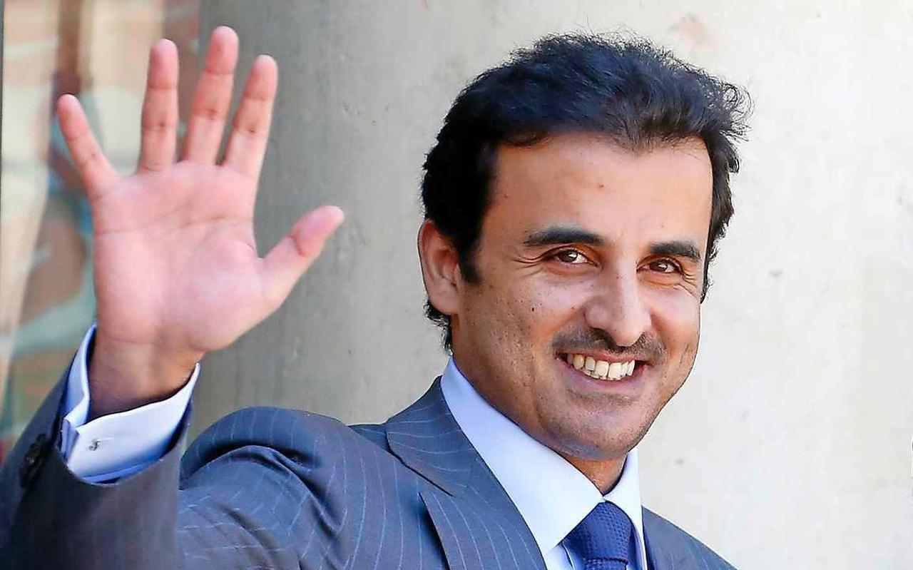 Emir Tamim bin Hamad al Thani van Qatar. Emir Tamim bin Hamad al Thani van Qatar.