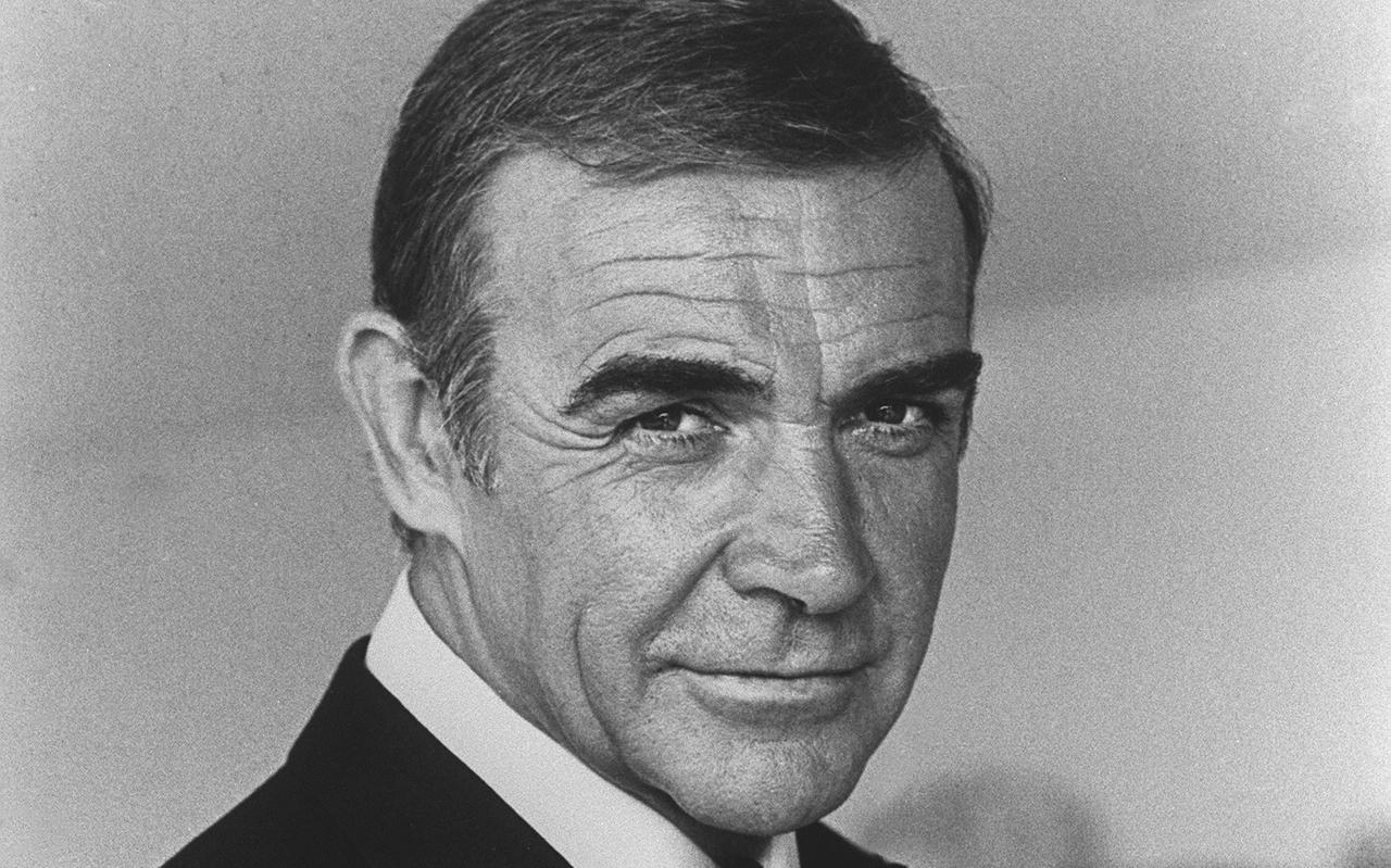 Sean Connery in 1982 in Nice tijdens de opnames van de Bond-film Never say, never again.
