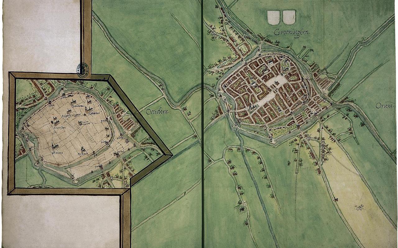 De kaart van de stad Groningen. De kaart van de stad Groningen.