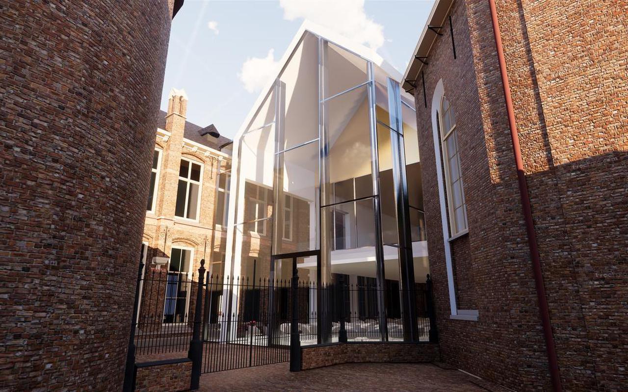 Impressie van de toekomstige publieksruimte van het Drents Museum. Illustratie Sax Architecten