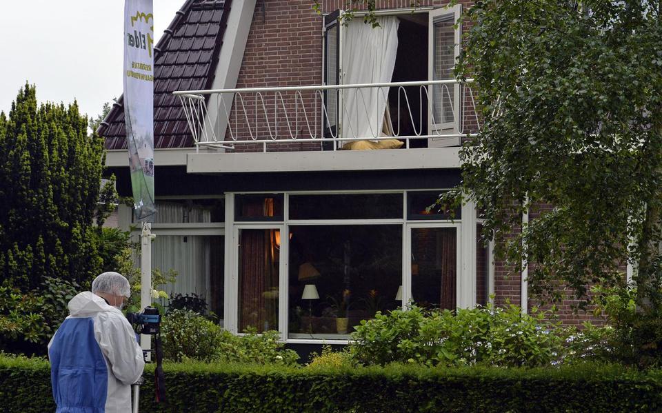 De woning aan de Dorpsstraat in Gees waar op 30 juni 2016 de overval plaatsvond . 