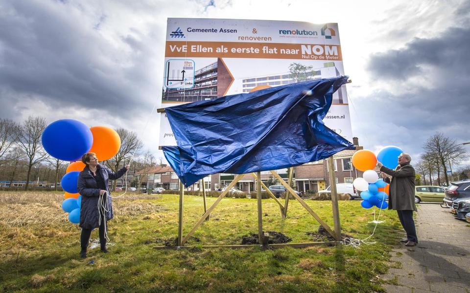 Flat Ellen was in 2019 de eerste Nederlandse VvE die naar ‘nul op de meter’ ging. Destijds reden voor een feestje. Foto Archief/Marcel Jurian de Jong
