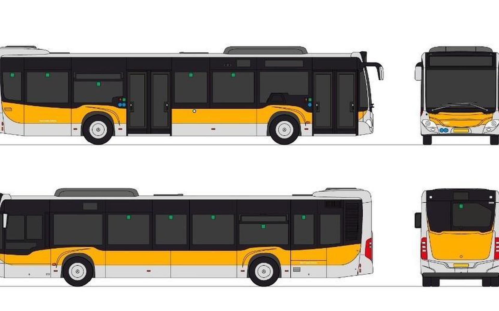 De afbeeldig uit de aanbestedingsstukken van het OV-bureau Groningen Drenthe. De bussen gaan vanaf december 2019 rijden.
