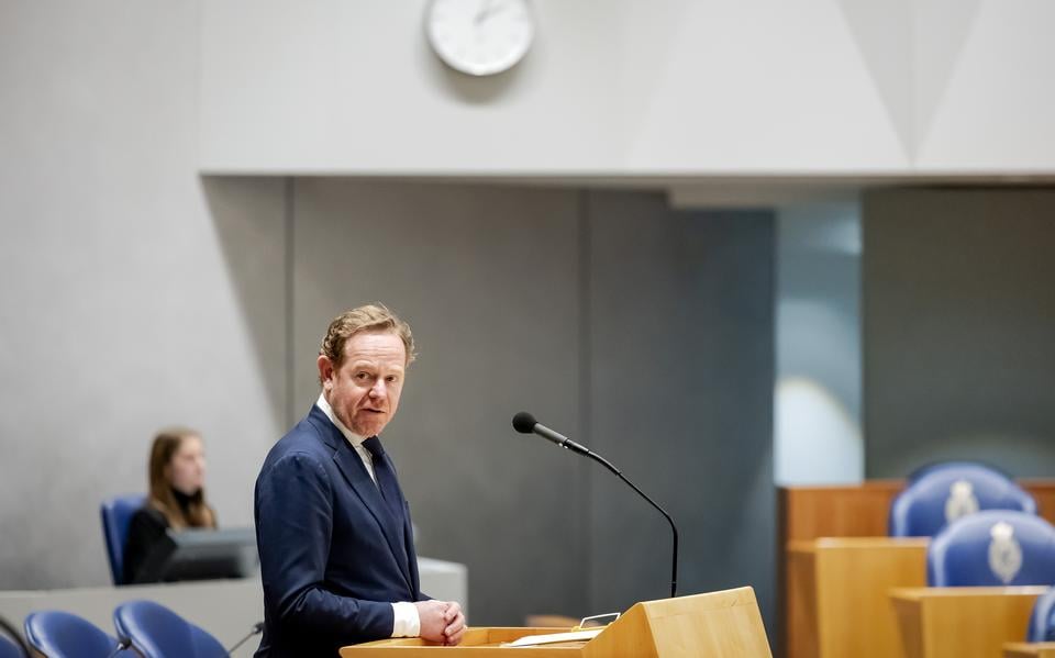 Minister David van Weel van Justitie en Veiligheid tijdens het wekelijkse vragenuur in de Tweede Kamer. 
