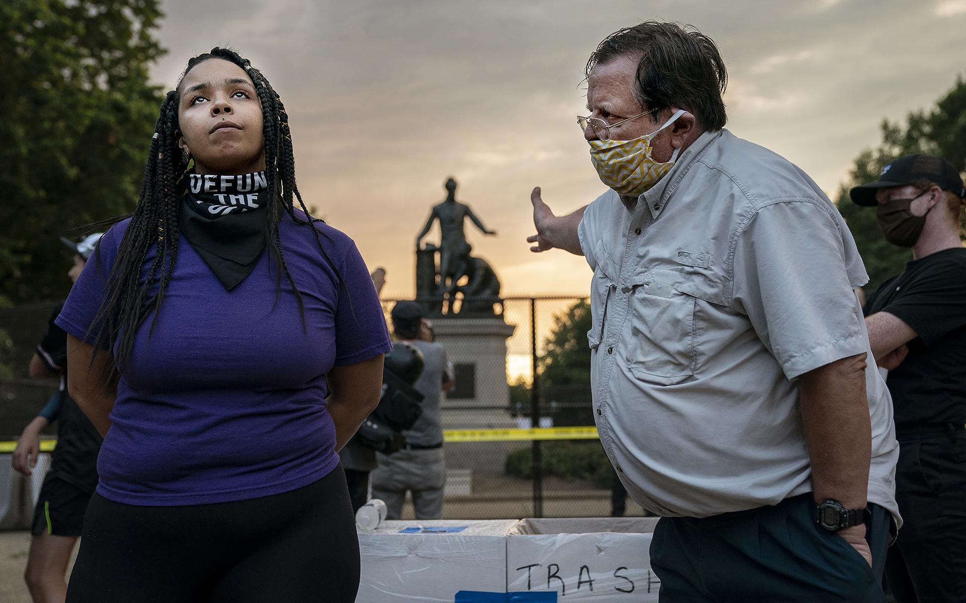 De beroemde foto 'Emancipation Memorial Debate'.