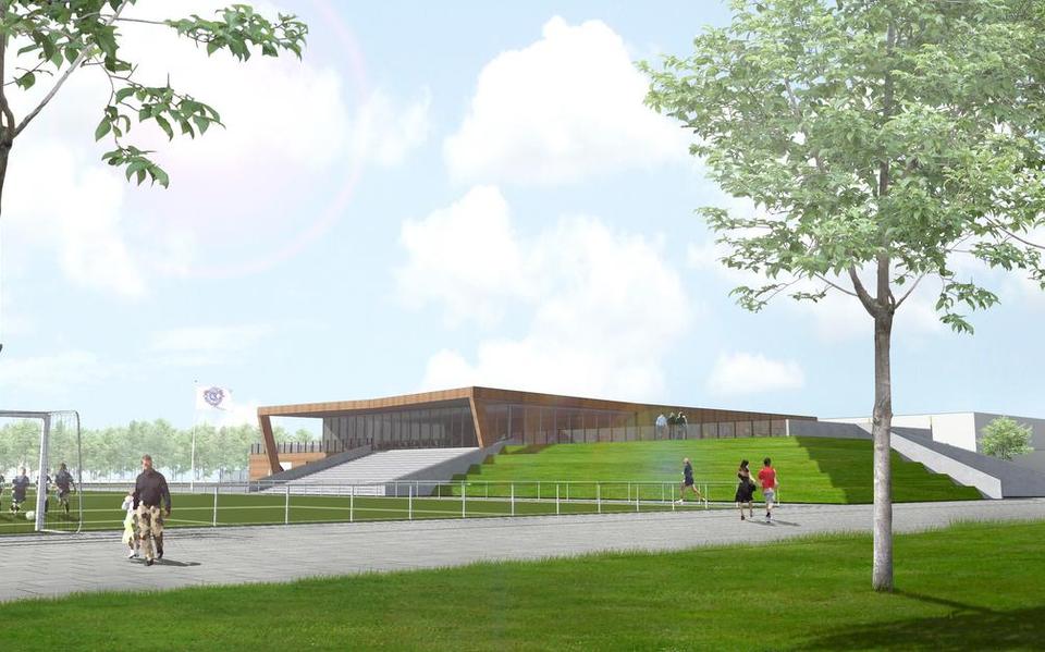 Artist Impression van architect Niels Feddema van de nieuwe MFA in Bedum, waarvoor vergevorderde plannen zijn.
