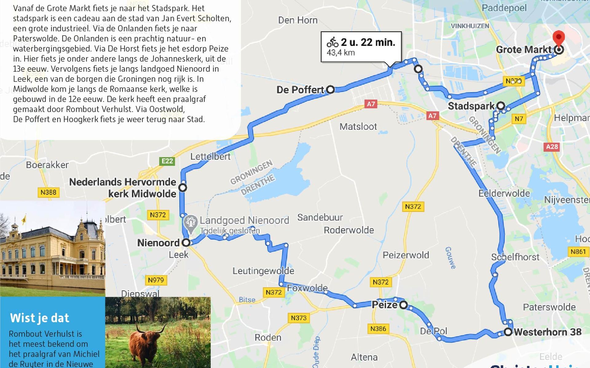 ChristenUnie Groningen maakte vier fietsroutes om drukte in de stad te voorkomen.