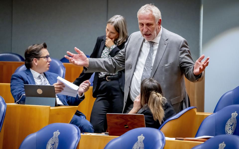 Harm Holman (NSC) tijdens het PAS-melders debat in de Tweede Kamer.