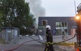 De brand bij het oude kantinecomplex. Foto: DvhN/Roelof van Dalen