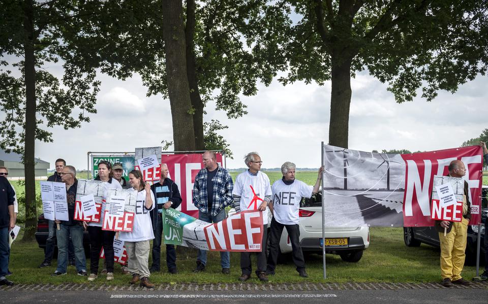 Windmolenprotest in Tweede Exloërmond. Foto: Archief/Kees van de Veen