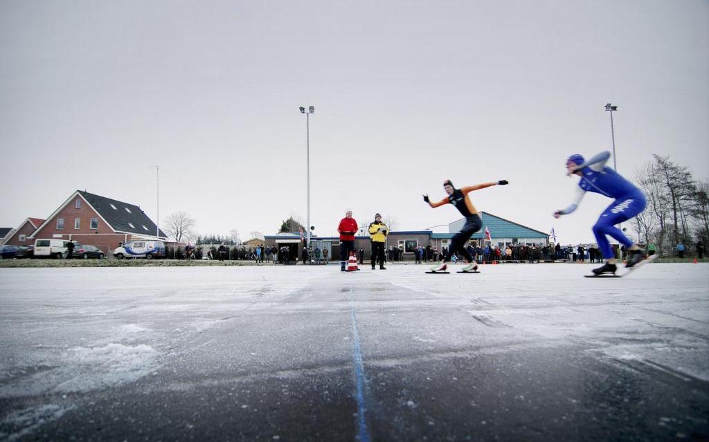 Drentse kampioenschappen kortebaan op ijsbaan in Drouwen
