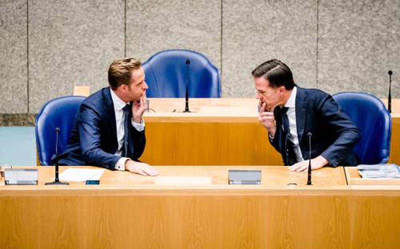 Hugo de Jonge en Mark Rutte. Hugo de Jonge en Mark Rutte.