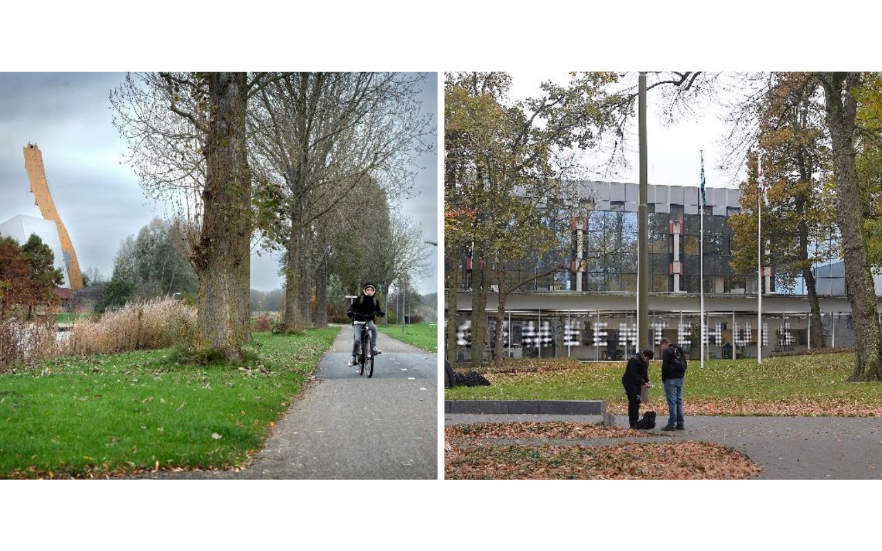 Gezondste steden van Nederland: links natuur- en recreatiegebied Kardinge in Groningen, rechts het centrum vvan Emmen in herfsttooi. Gezondste steden van Nederland: links natuur- en recreatiegebied Kardinge in Groningen, rechts het centrum vvan Emmen in herfsttooi.