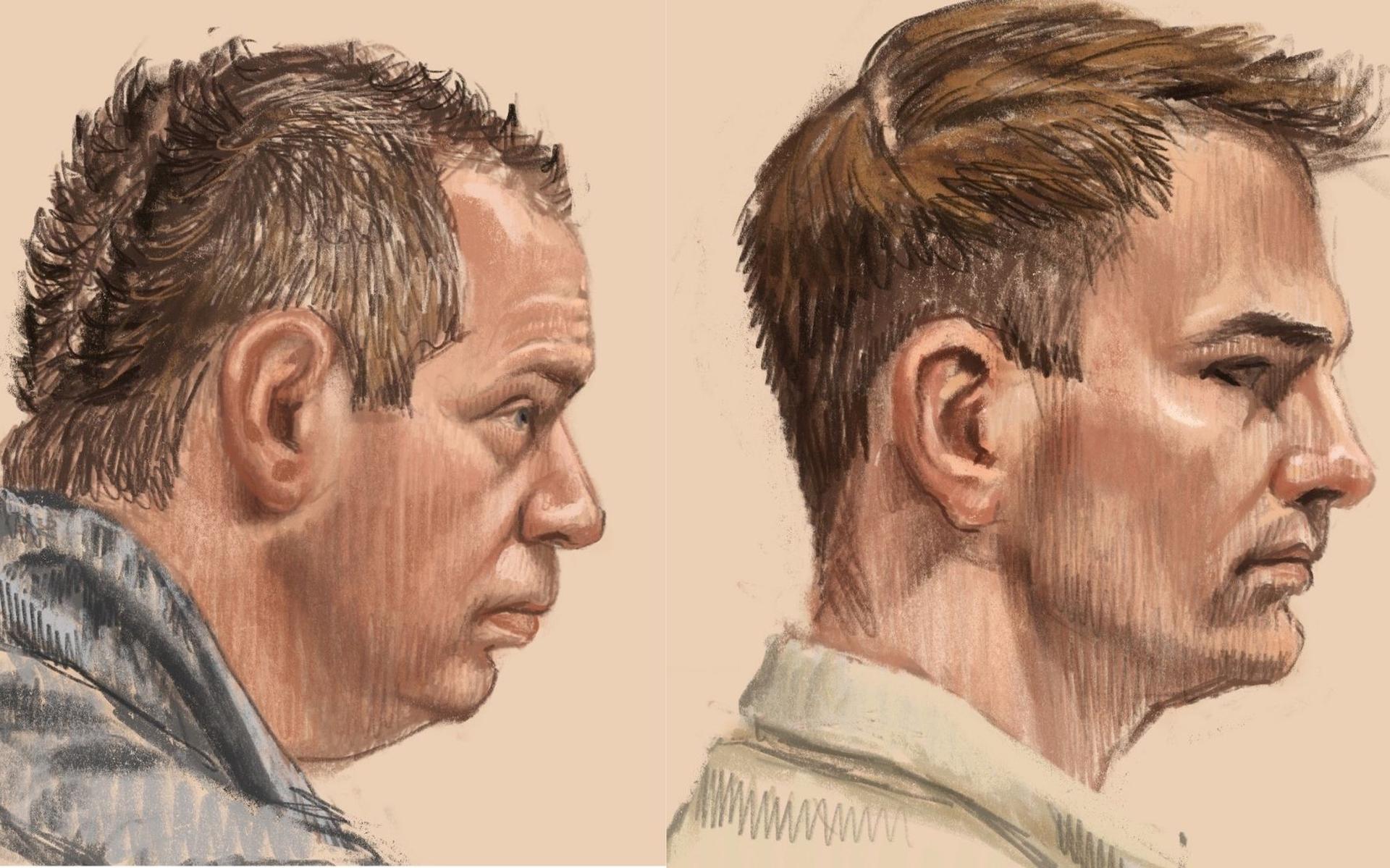 De verdachten Tjeerd P. (links) en Jaimy W. van de moordaanslag op Willem Groeneveld en zijn vriendin.