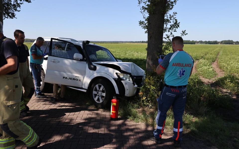 Automobilist gewond na botsing tegen boom in Wierden.