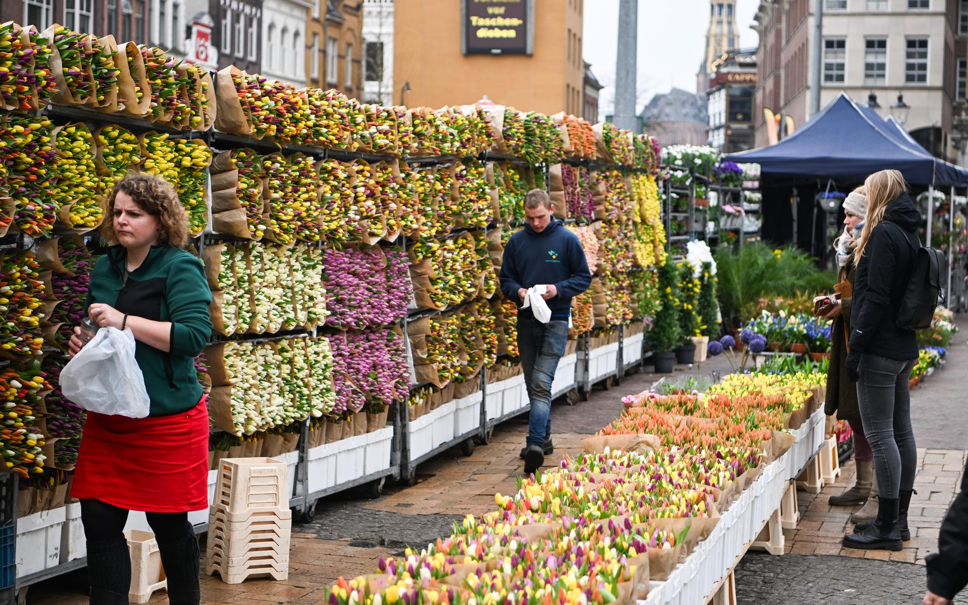 De Bloemenjaarmarkt vanochtend.
