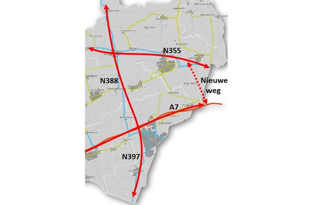 De hoofdroutes voor gemotoriseerd verkeer in Westerkwartier: N355 (Friesestraatweg), de autosnelweg A7 (beide oost-west) en de N388 / N379 (Lauwerzijl - Grijpskerk - Boerakker - Zevenhuizen - Een West). B en W willen er graag een tweede noord-zuid verbinding aan toevoegen tussen N355 en A7 (Aduard -Oostwold). Van de noord-zuid verbindingsweg langs de provinciegrens in Friesland (de Scheiding) profiteren alleen inwoners van een deel van de voormalige gemeente Grootegast. De hoofdroutes voor gemotoriseerd verkeer in Westerkwartier: N355 (Friesestraatweg), de autosnelweg A7 (beide oost-west) en de N388 / N379 (Lauwerzijl - Grijpskerk - Boerakker - Zevenhuizen - Een West). B en W willen er graag een tweede noord-zuid verbinding aan toevoegen tussen N355 en A7 (Aduard -Oostwold). Van de noord-zuid verbindingsweg langs de provinciegrens in Friesland (de Scheiding) profiteren alleen inwoners van een deel van de voormalige gemeente Grootegast.