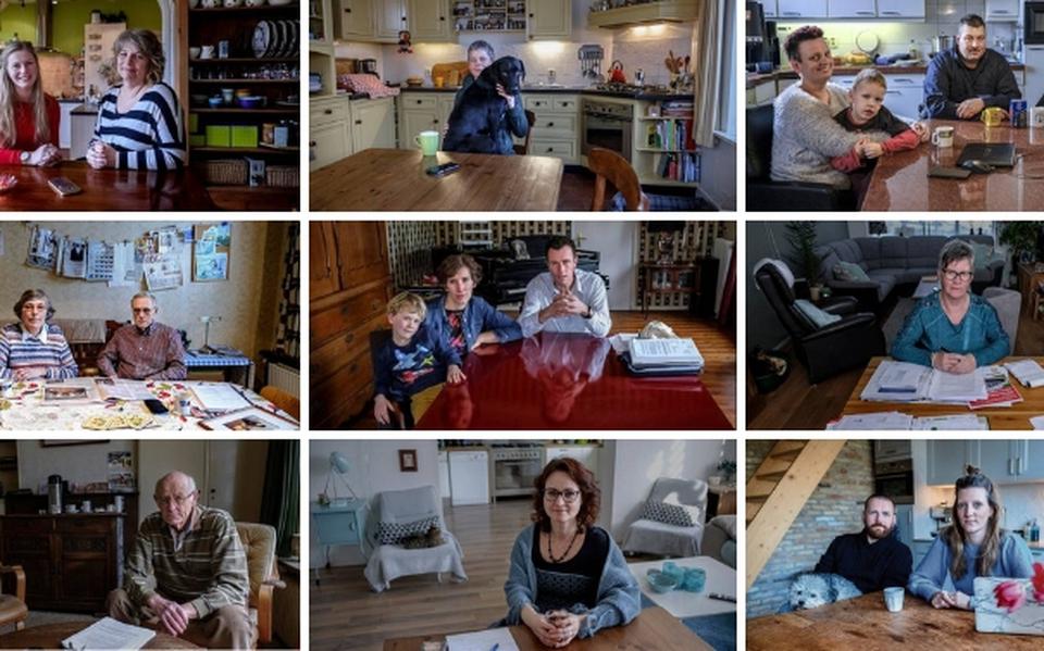 Ik wacht: tientallen portretten, tientallen huizen met scheuren, tientallen wachtenden. Foto's: DvhN