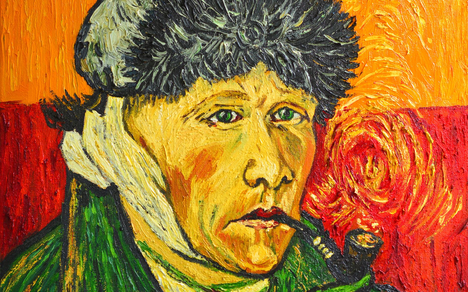 Zelfportret Vincent van Gogh met zijn verbonden oor.