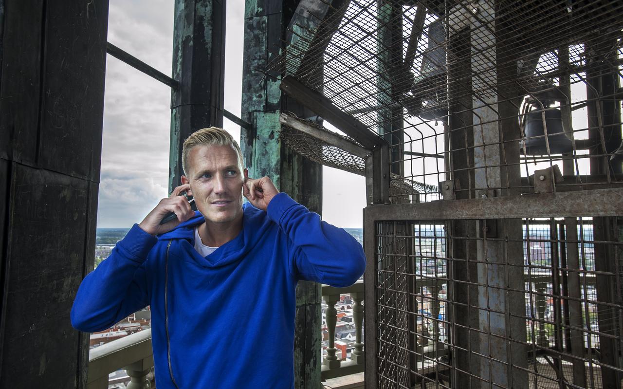 Nick van der Velden op de Martinitoren. Nick van der Velden op de Martinitoren.