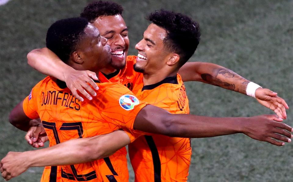 Dumfiries, Malen en Wijndal vieren de 2-0 tegen Oostenrijk
