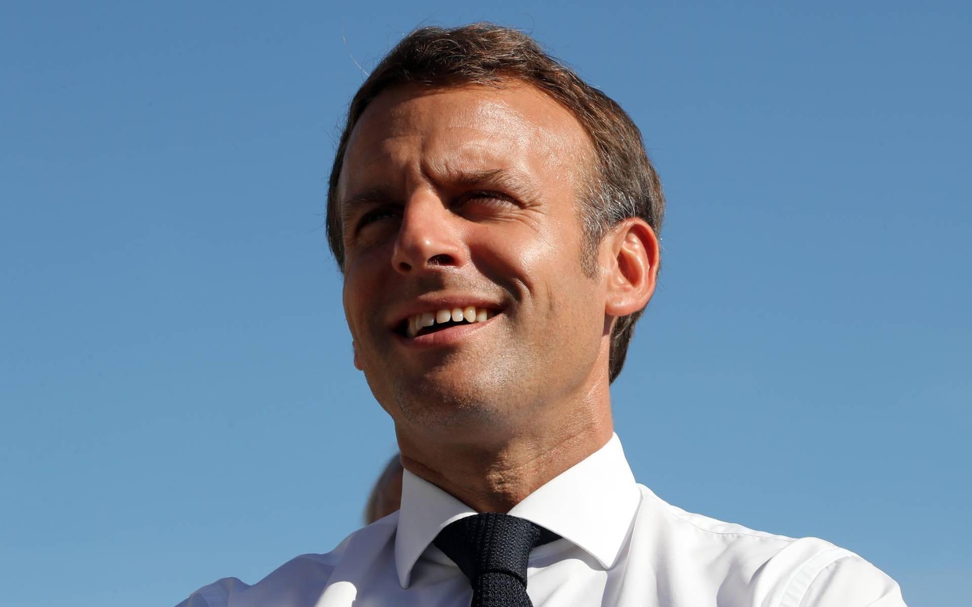 Franse president Macron woensdag in de Tour