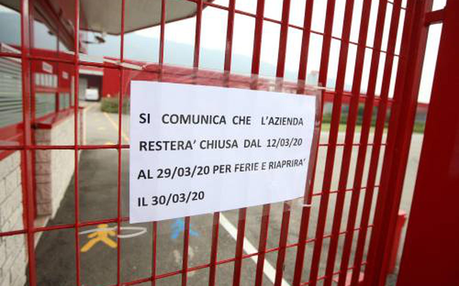 'Italiaanse fabrieken blijven dicht tot in tweede helft april'