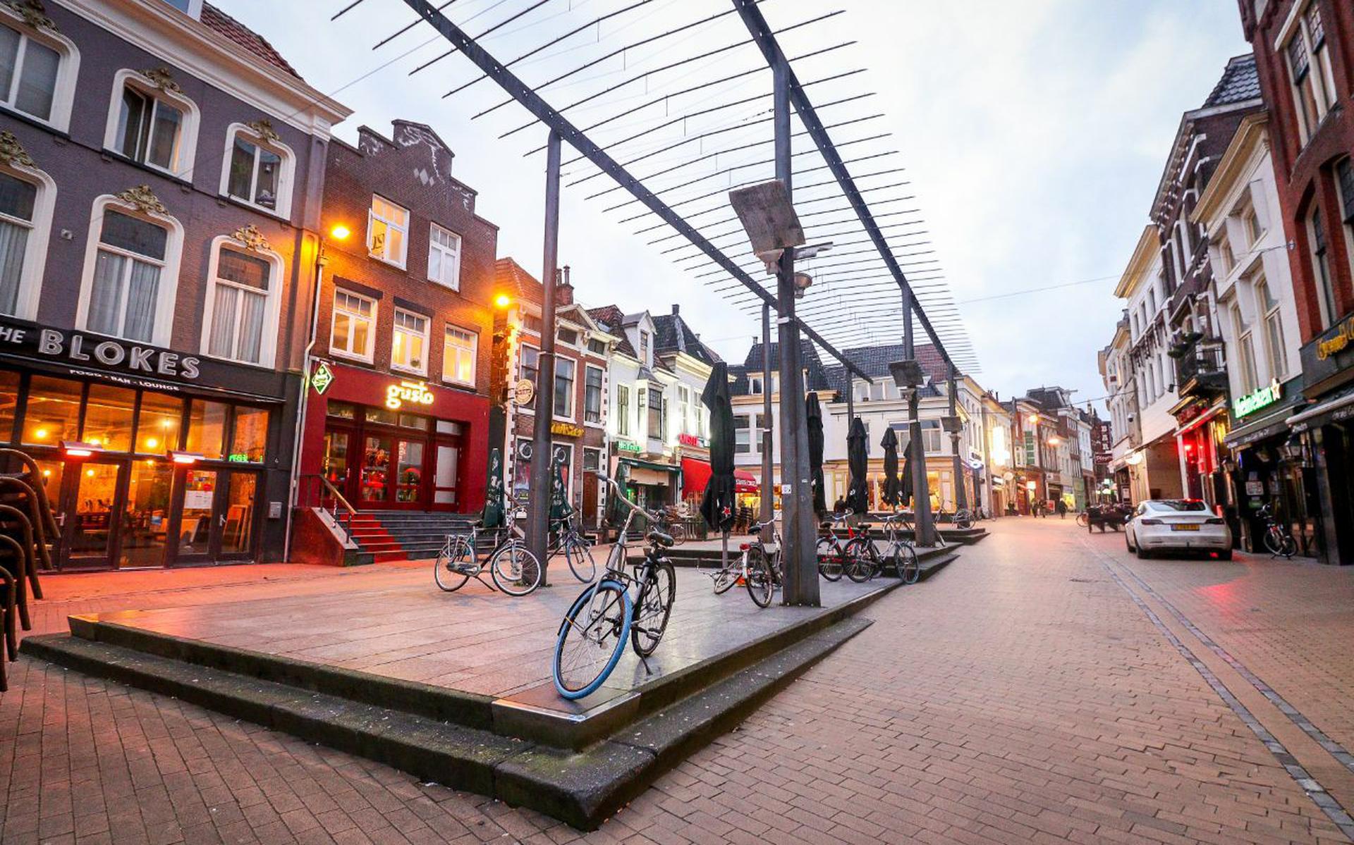 Stilte in de binnenstad van Groningen.