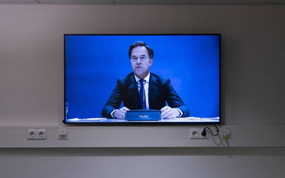 Mark Rutte tijdens de parlementaire enquête aardgaswinning Groningen
