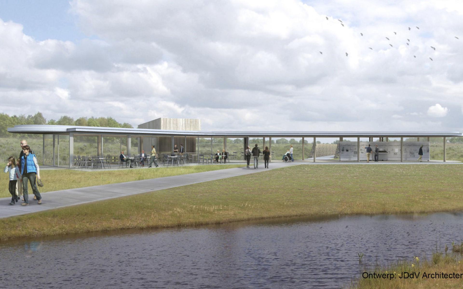 Impressie van het nieuwe informatiecentrum op het Holtingerveld.