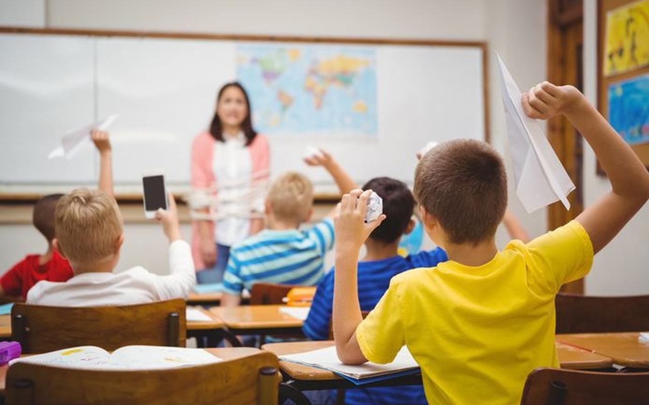 Een klas van een basisschool, ter illustratie. Een klas van een basisschool, ter illustratie.