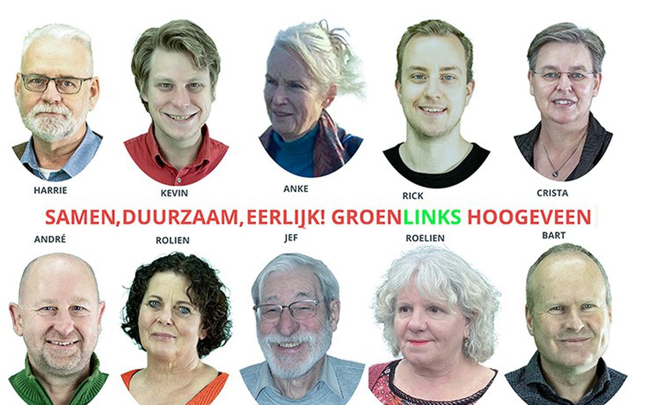 De tien kandidaten van GroenLinks in Hoogeveen