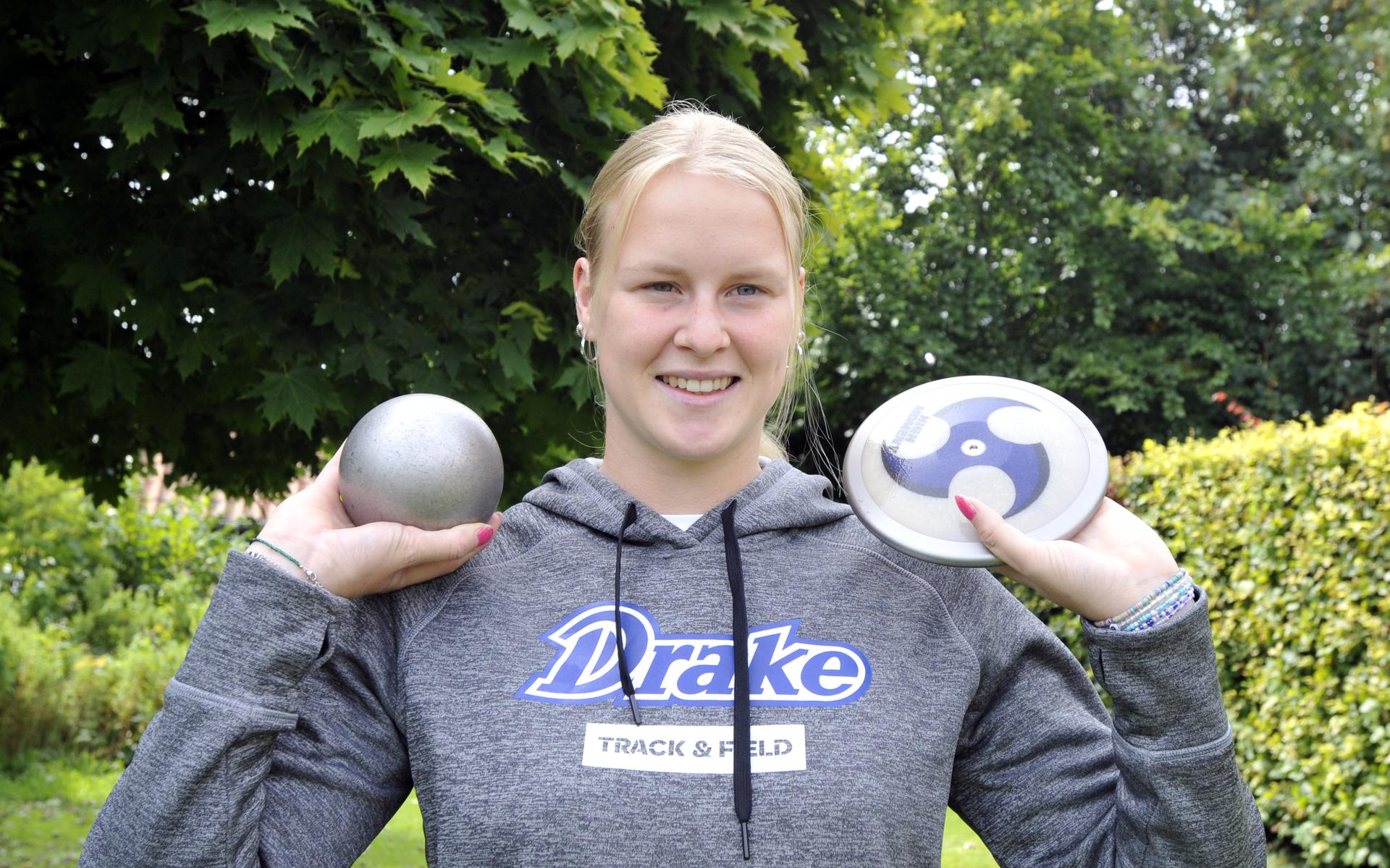 Maud Visscher (19) uit Holwierde 4 jaar in werpteam Drake University om Olympische Spelen van 2028 t