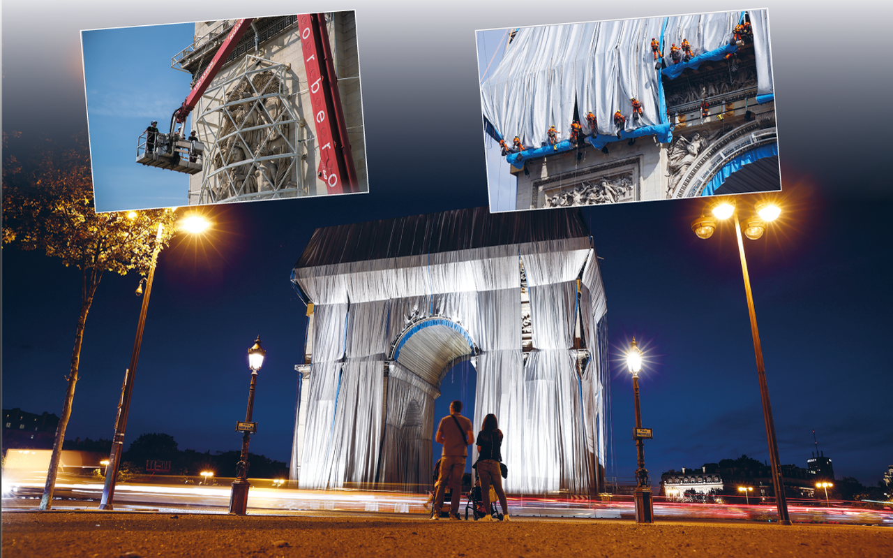 In Beeld: Arc de Triomphe ingepakt In Beeld: Arc de Triomphe ingepakt