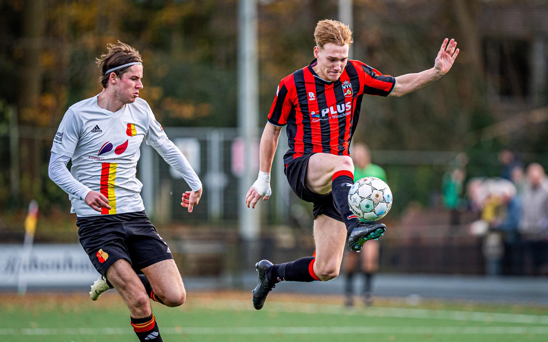WVV'er Rik Eggens (19) uit Finsterwolde, de tweelingbroer van FC's Nils, verrast Be Quick 1887. 'Ja,