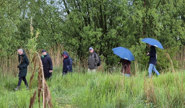 Dertig wijkbewoners Oosterparkwijk ontdekken hun gevederde buurtgenoten tijdens het dauwtrappenDau