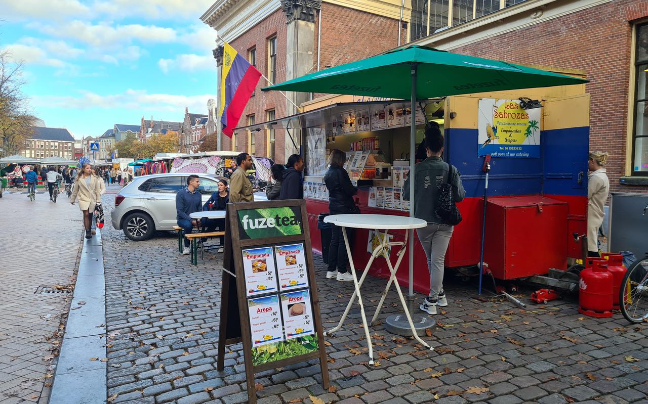 Foodtruck Las Sabrozas op de Vismarkt in Groningen. 