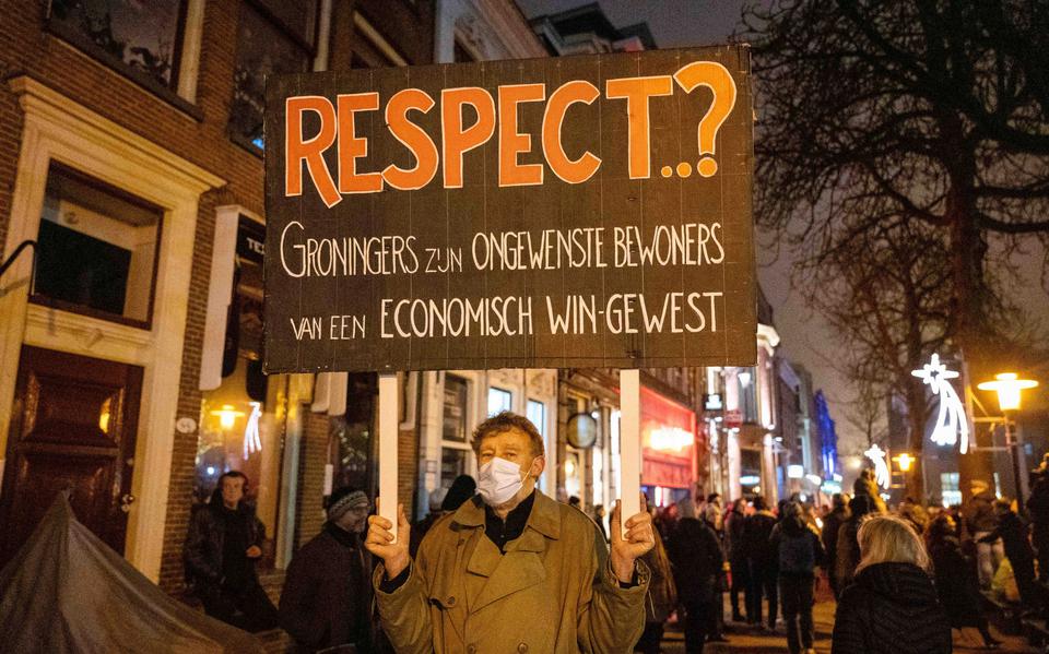 De fakkeltocht in Groningen in januari 2022.