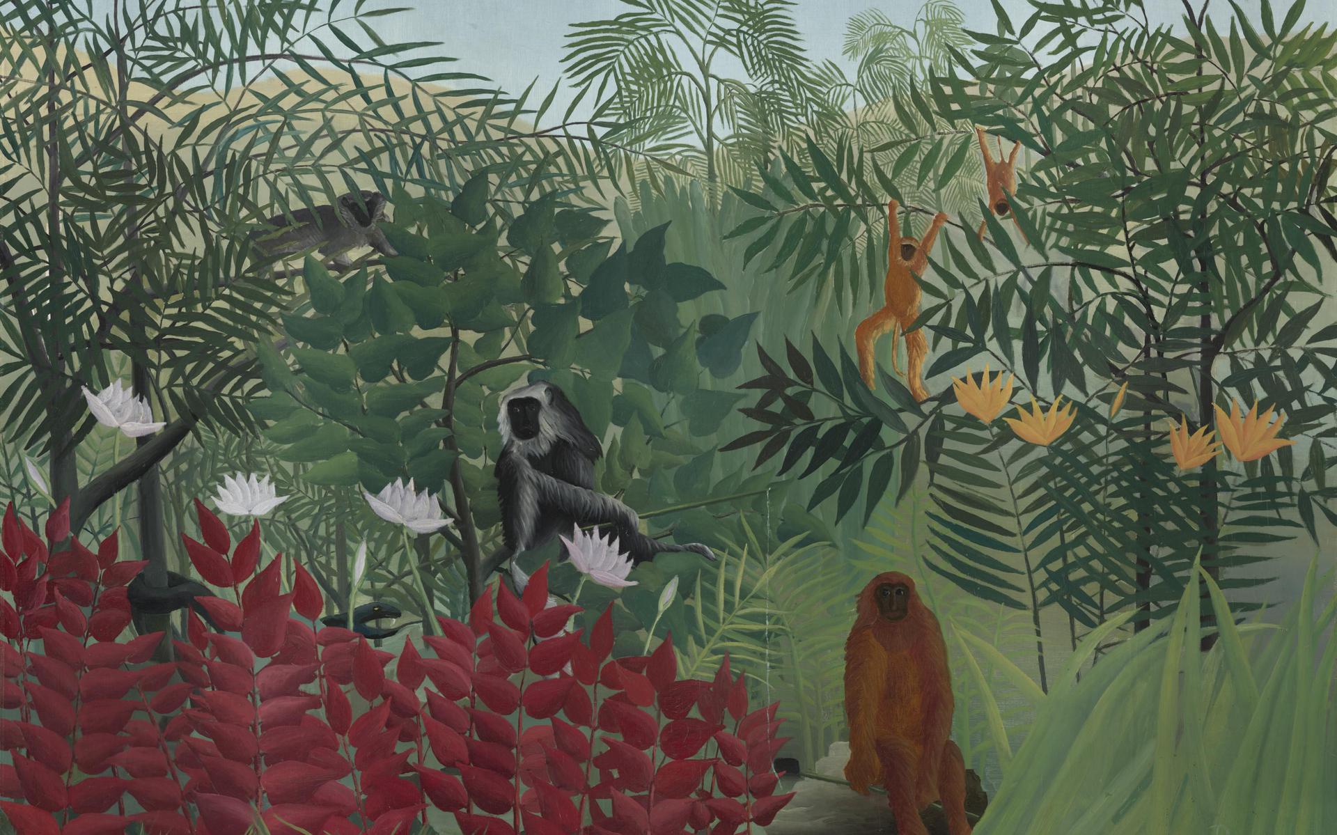 Henri Rousseau - Tropisch bos met apen, 1910