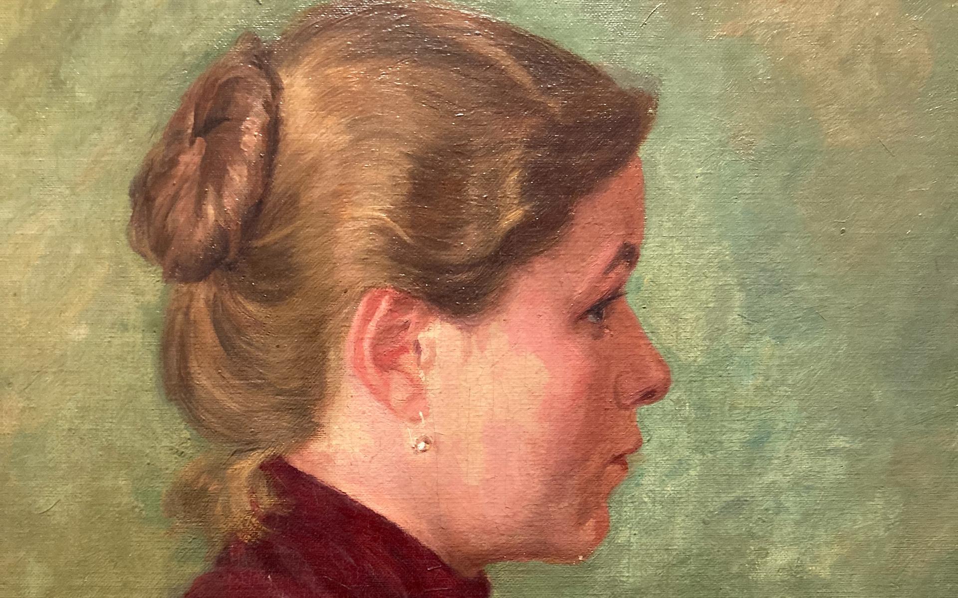 Een ongedateerd vrouwenportret gemaakt door Afina Goudschaal (1877 - 1956)