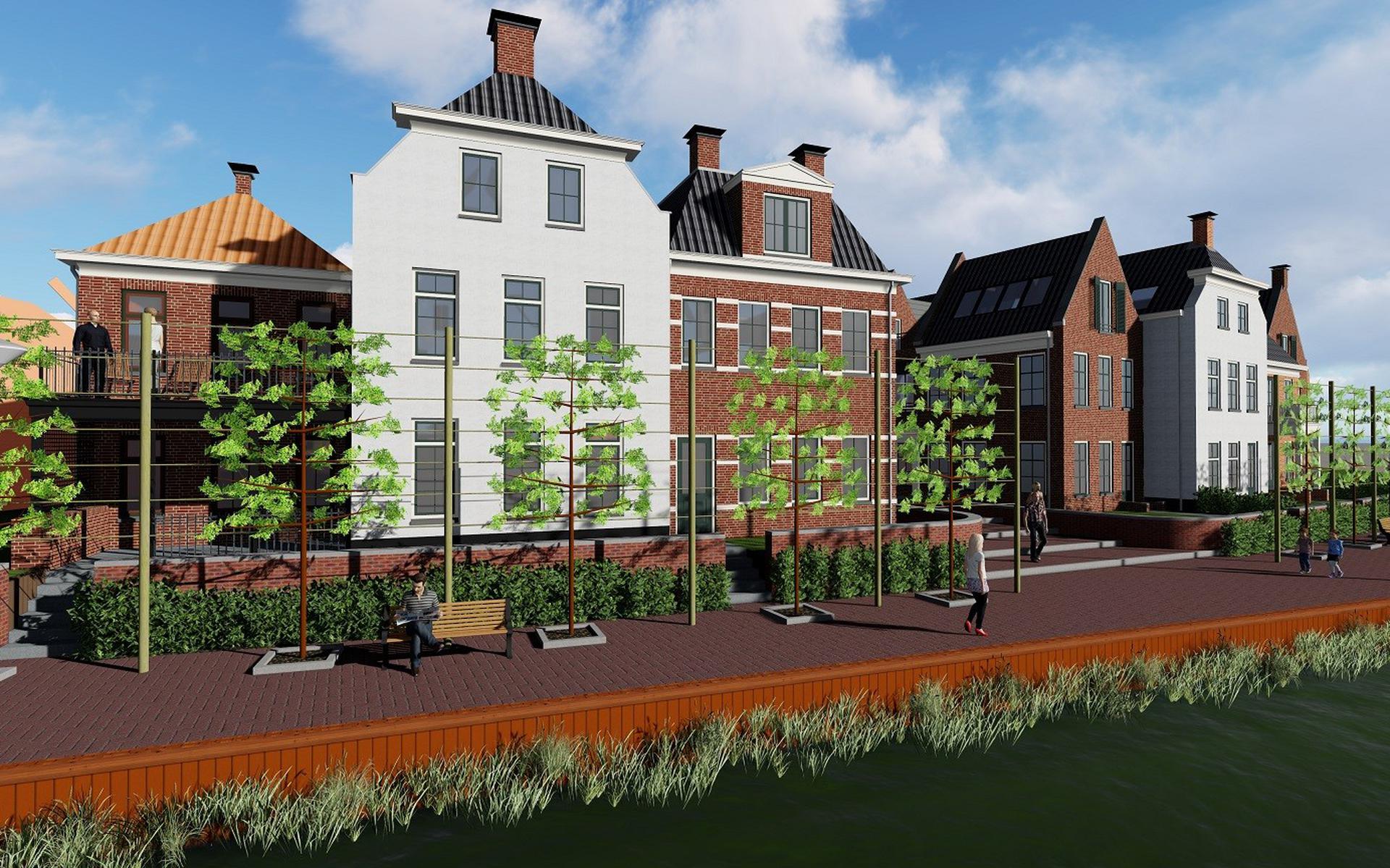 Tekening van de plannen van de gemeente uit 2021 voor het gebied rond het Jaagpad.