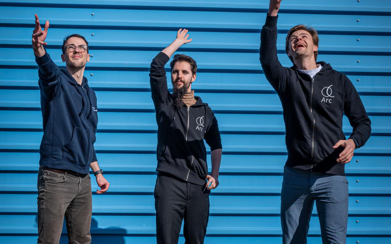 Moritz Angermann (baard), Niclas Bertelsen en Tom Theuer (bril) hebben grootse plannen met hun start-up Arc.