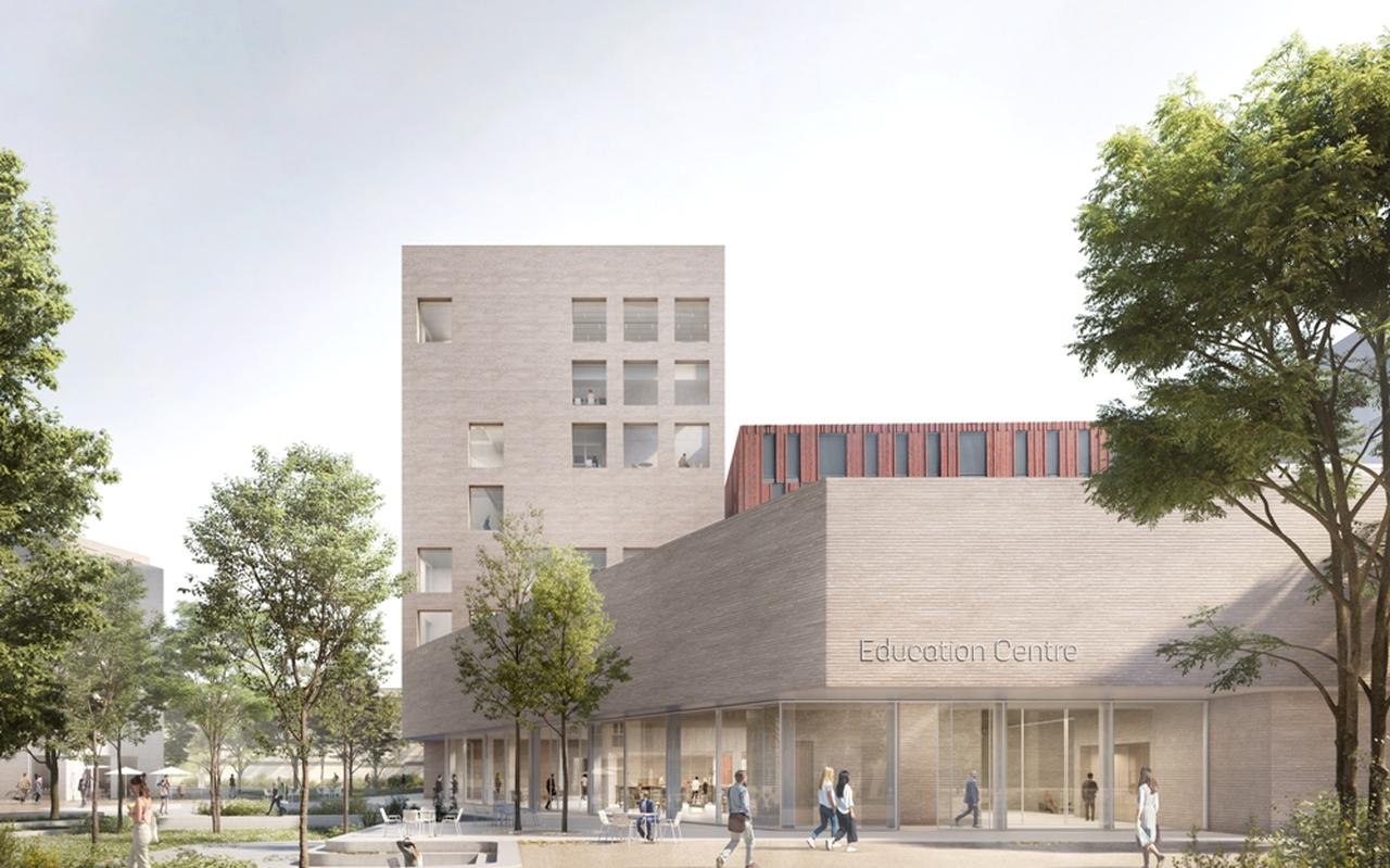 Het nieuwe onderwijscentrum voor de geneeskunde- en farmacie-opleidingen van de Rijksuniversiteit Groningen en het UMCG. Het nieuwe onderwijscentrum voor de geneeskunde- en farmacie-opleidingen van de Rijksuniversiteit Groningen en het UMCG.