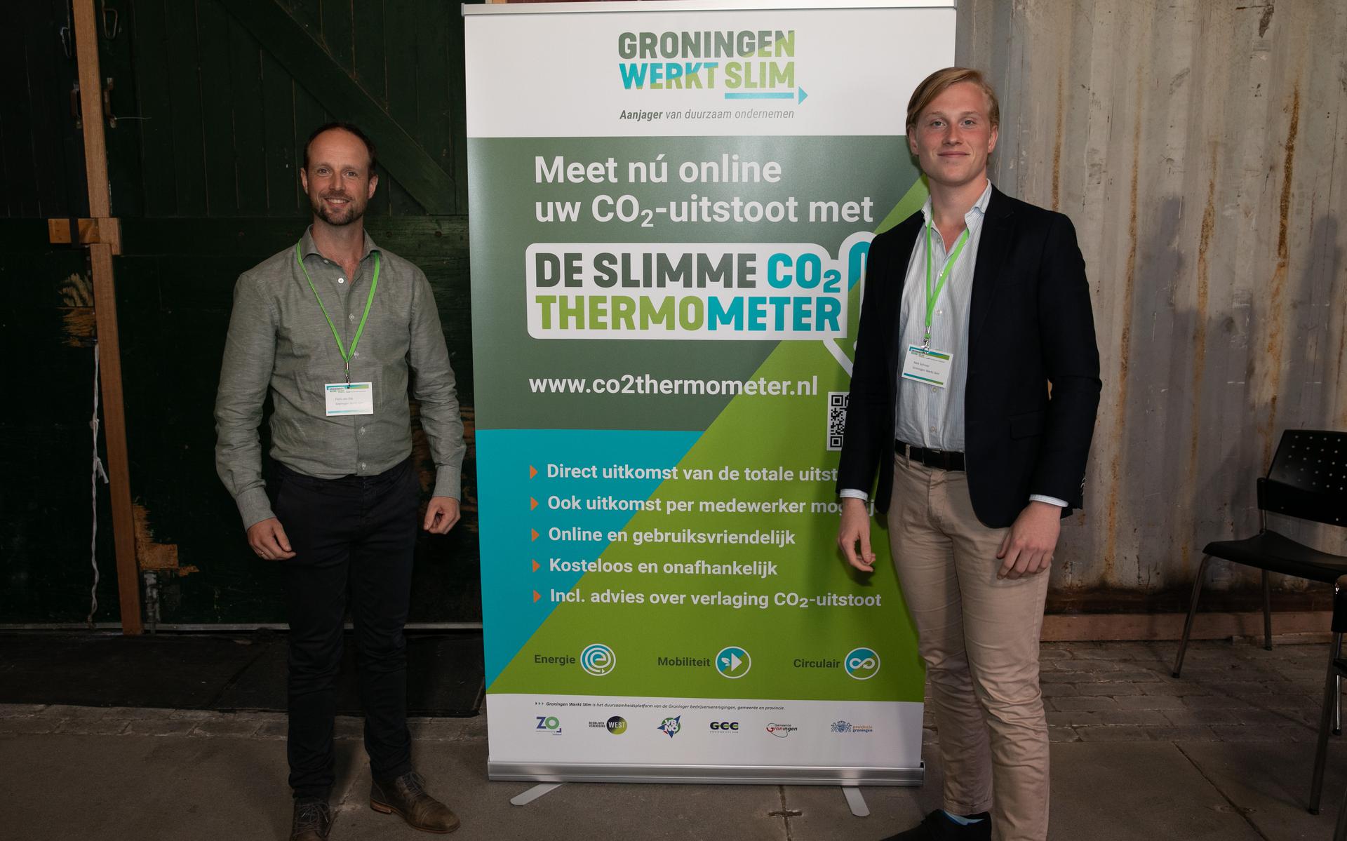 Geestelijk vaders van de CO2-meter: projectleider Floris van Dijk en Niek Schroor (rechts).