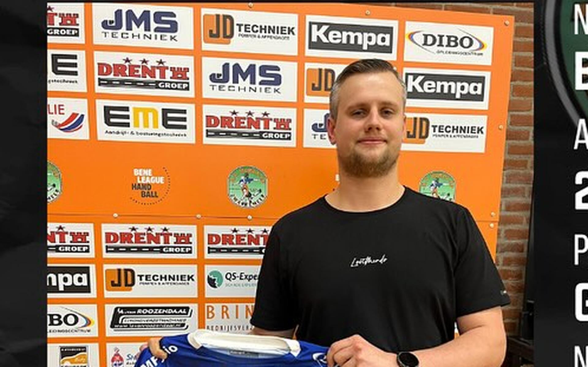 Keeper Bjorn Brachten (24) volgt Boris Tot op bij handbalteam Hurry-Up in Zwartemeer. 'Hij stond met