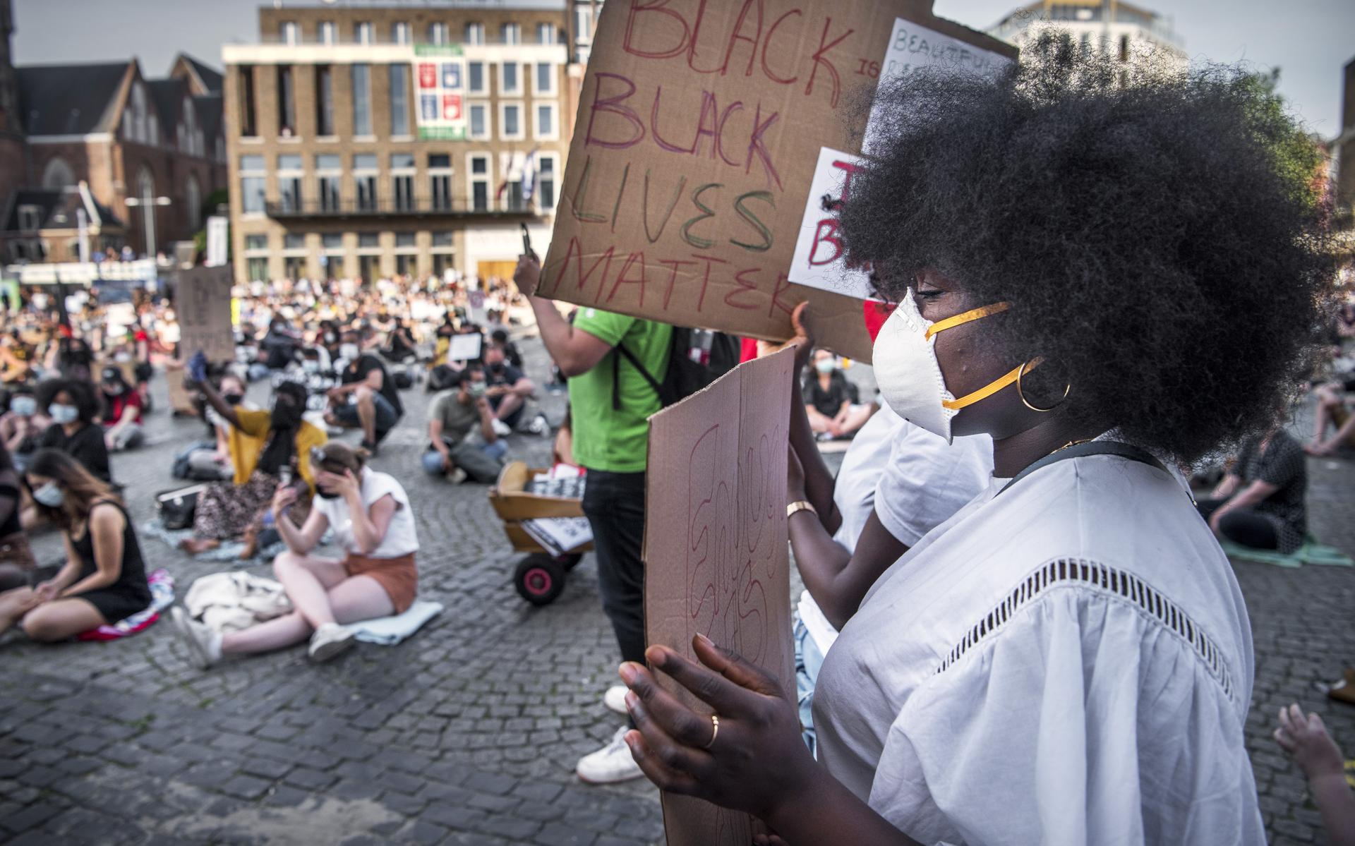 Op de Grote Markt in Groningen werd in 2020 een anti-racismedemonstratie gehouden.