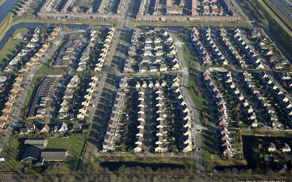 Woonwijk Erflanden in Hoogeveen, waar in het westelijke deel 427 woningen voor de overstap op waterstof in aanmerking komen.