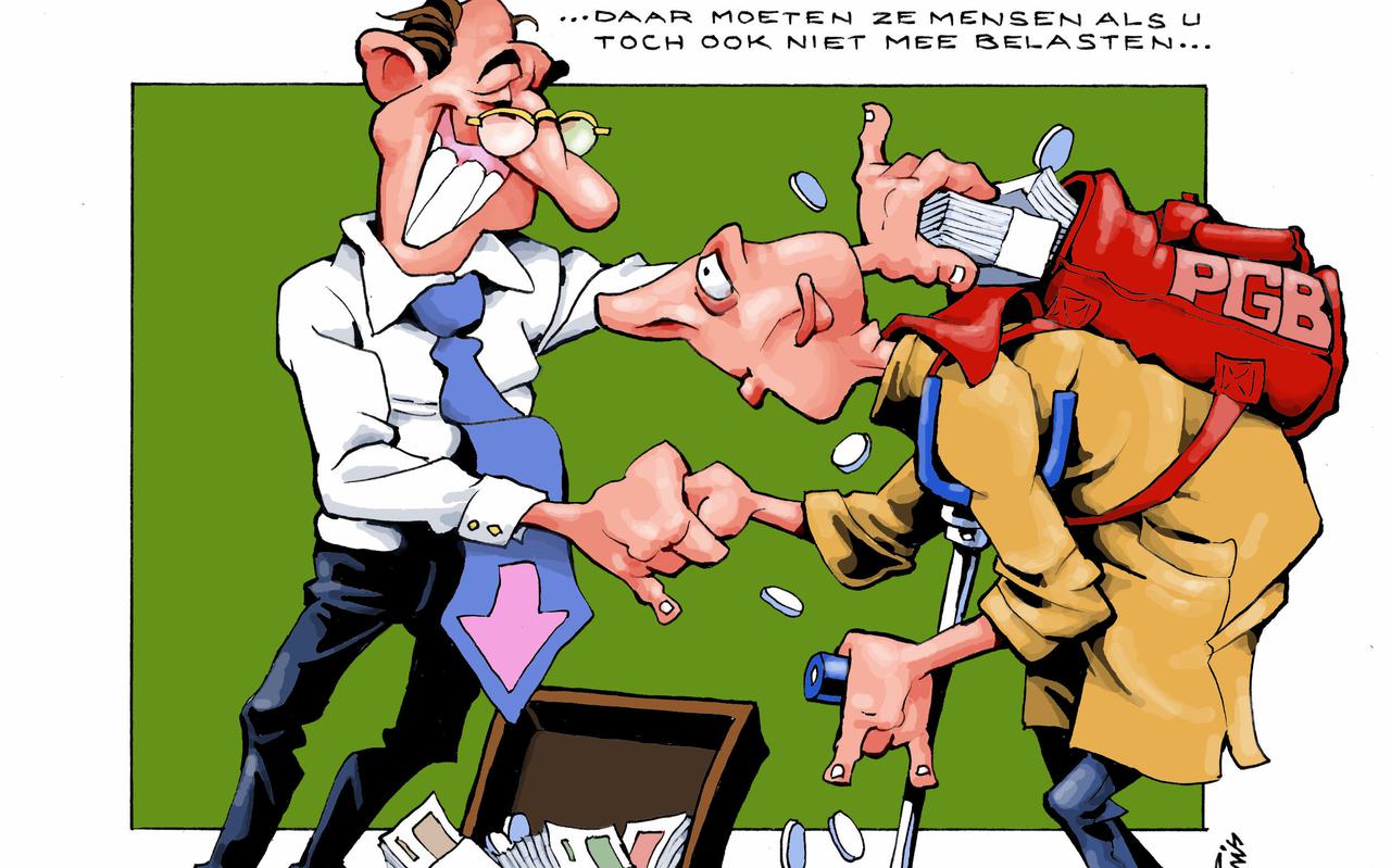 Cartoon Pluis, Eric Peter van der Wal over PGB-fraude.